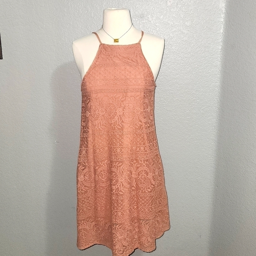 Altar'd State  Lace Slip Dress  Peach Color Size Small